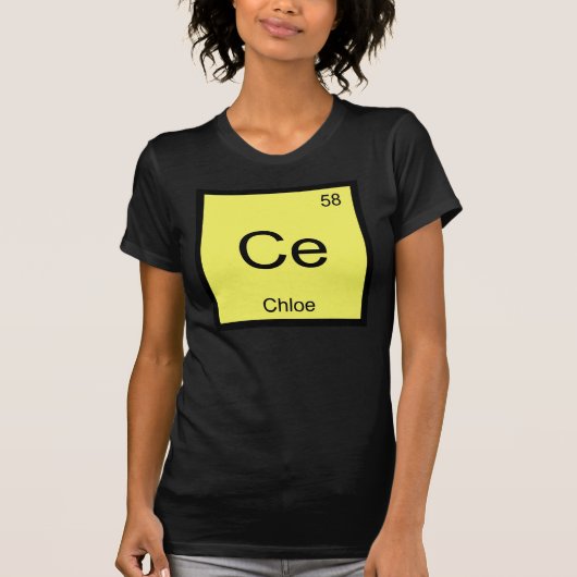 Chloe名化学元素周期表 Tシャツ (正面)