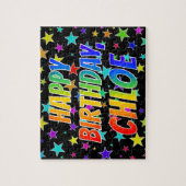 「CHLOE」名、おもしろい「ハッピーバースデー」 ジグソーパズル (縦)