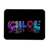 Chloe - 3D人気があるライトでの女の子の名前 マグネット (横)