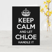 Chloe Keep Calm Personalized Name Funny Birthday G カード (黄色い花)