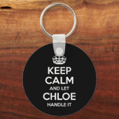 Chloe Keep Calm Personalized Name Funny Birthday G キーホルダー (正面)