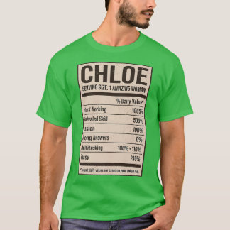 Chloe Nutrition Facts Name Nickname Alias Title Fo Tシャツ