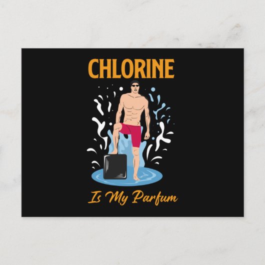 Chlorine Is My Partum - Swimmer Design ポストカード (正面)