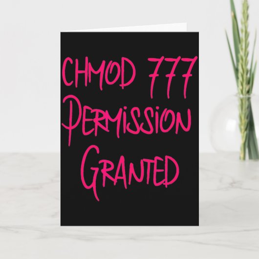 chmod 777パーミッション プログラムユーモア カード (正面)
