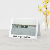 Chobeの川を交差させている象 カード (黄色い花)