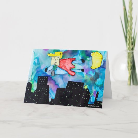 CHOCのキッズアート – すごい Hero サンキューカード (正面)