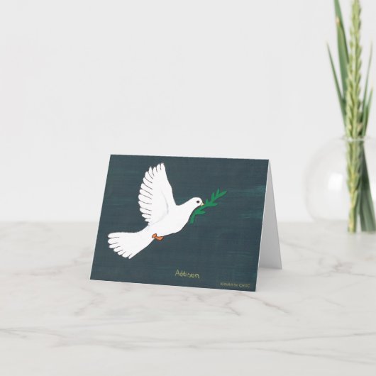 CHOCの子供アート - 平和の鳩カード カード (正面)