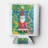 CHOCキッズアート – サンタの冬のワンダーランド 缶クーラー (正面)