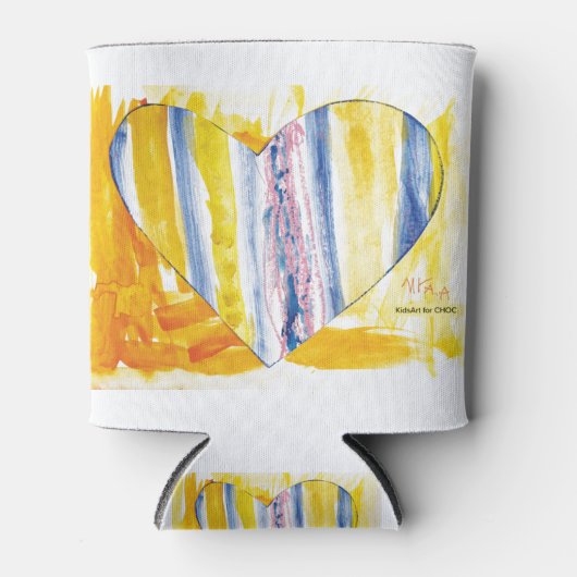 CHOC向けキッズアート – ビッグハート 缶クーラー (正面)