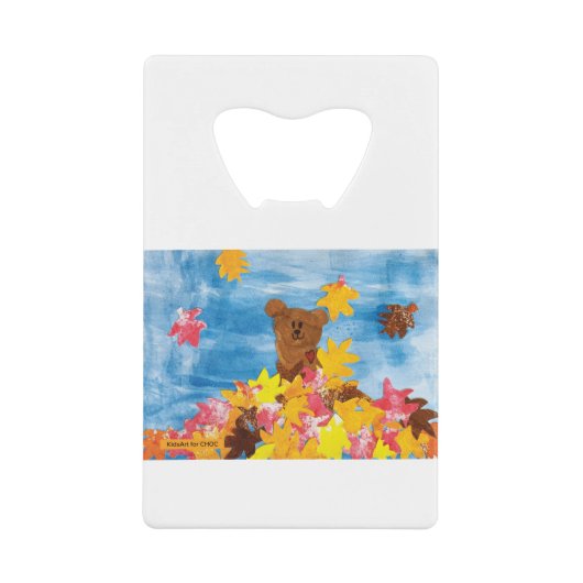 CHOC用キッズアート – 紅葉ベア クレジットカード栓抜き (正面)