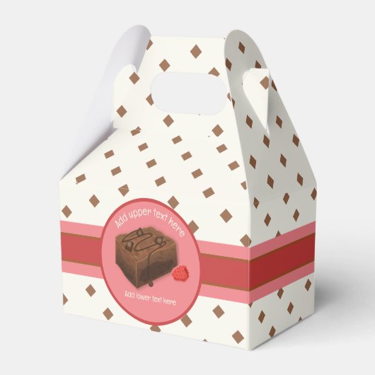 Choc Chunk Brownie - raspberry & brown – テキスト フェイバーボックス (正面サイド)