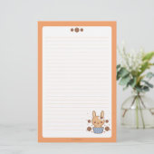 Choclateの破片のクッキーのトラッフルのバニー 便箋 (スタンド正面)