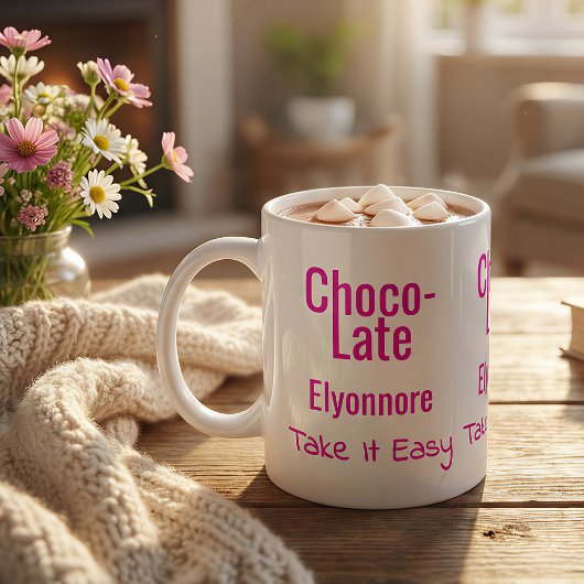 Choco-Late Take It Easy Personalized Mug コーヒーマグカップ