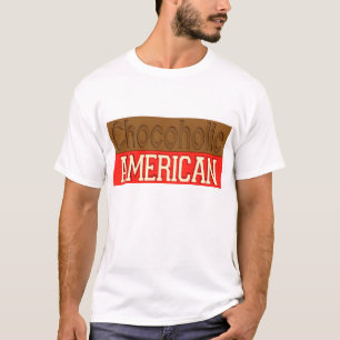 Chocoholicのアメリカ人(チョコレート常習者のTシャツ) Tシャツ