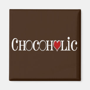 Chocoholicの赤いハートを持つチョコレート恋人 マグネット
