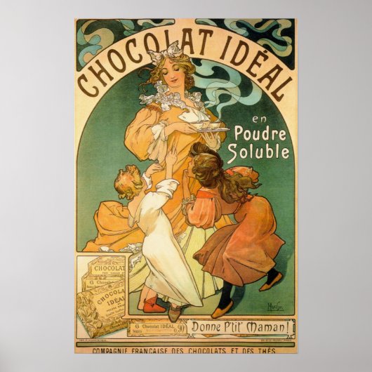 Chocolat Idéal Advertising by Alfons Mucha ポスター (正面)