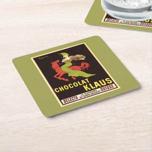 Chocolat Klaus広告ポスター スクエアペーパーコースター (アングル)