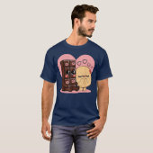 Chocolate and pancakes couples love sweet romc vin tシャツ (正面フル)