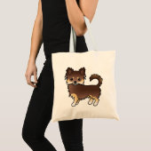 Chocolate And Tan Long Coat Chihuahua Dog トートバッグ (正面(商品))