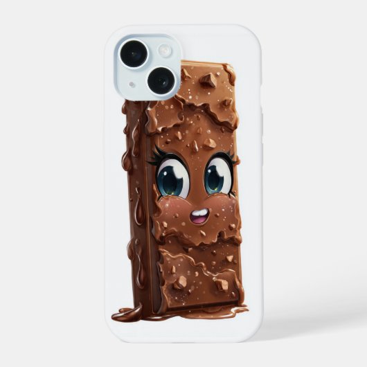Chocolate Bar Phone Case | Sweet & Fun Chocolate D iPhone 15ケース (裏面)