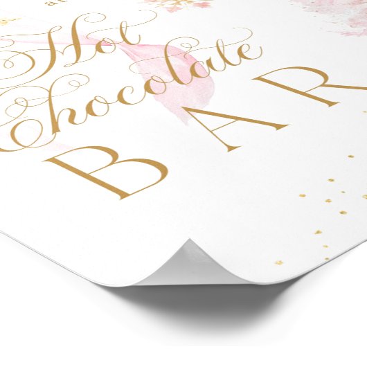 Chocolate Bar Pink Bow Cold Outside Baby Shower ポスター (角)