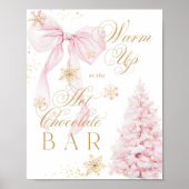 Chocolate Bar Pink Bow Cold Outside Baby Shower ポスター (正面)