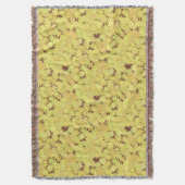 Chocolate Brownの黄色と金ゴールドのデイジー スローブランケット (正面縦)