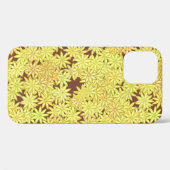 Chocolate Brownの黄色と金ゴールドのデイジー Case-Mate iPhoneケース (裏面 (横))