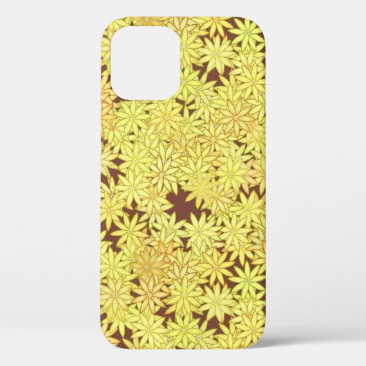Chocolate Brownの黄色と金ゴールドのデイジー Case-Mate iPhoneケース (裏面)
