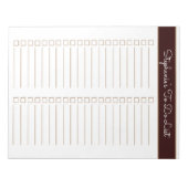 Chocolate Brown 8.5x11 Two Column Checklist ノートパッド (正面)