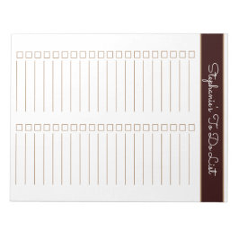 Chocolate Brown 8.5x11 Two Column Checklist ノートパッド