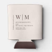 Chocolate Brown Beige Formal Modern Event Wedding 缶クーラー (裏面)