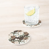 Chocolate Brown Cream Flowers コースター (側面)