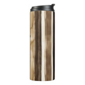 Chocolate Brown Cream Stripes Christmas タンブラー (回転左)