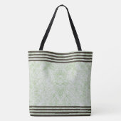 Chocolate Brown Flower Wreath On Speckled Green トートバッグ (裏面)