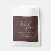 Chocolate Brown Formal Minimalist Wedding フェイバーバッグ (正面)