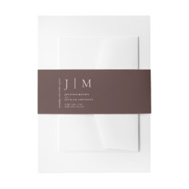 Chocolate Brown Formal Modern Event Suite Wedding 招待状ベリーバンド