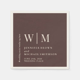 Chocolate Brown & Ivory Formal Event Suite Wedding スタンダードカクテルナプキン