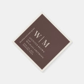 Chocolate Brown & Ivory Formal Event Suite Wedding スタンダードカクテルナプキン (角)