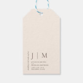 Chocolate Brown Ivory Formal Event Wedding ギフトタグ (裏面)