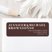 Chocolate Brown Ivory Minimalistic Wedding ラベル (インサイチュ)