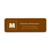 Chocolate Brown Personalized Monogram Letter Name ラベル (正面)