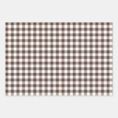 Chocolate Brown Plaid Gingham ラッピングペーパーシート (正面3)