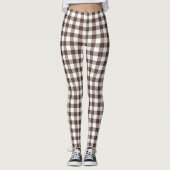 Chocolate Brown Plaid Gingham レギンス (正面)