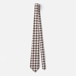Chocolate Brown Plaid Gingham Neck Tie ネクタイ