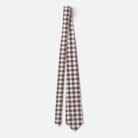 Chocolate Brown Plaid Gingham Neck Tie ネクタイ (裏面)