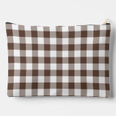 Chocolate Brown Plaid Gingham Personalized アクセサリーポーチ (裏面)