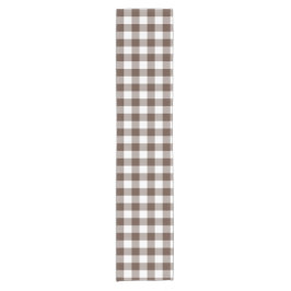 Chocolate Brown Plaid Gingham Table Runner ショートテーブルランナー