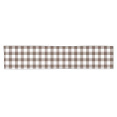 Chocolate Brown Plaid Gingham Table Runner ショートテーブルランナー (横)