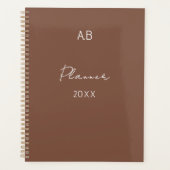 Chocolate Brown Professional Planner with name プランナー手帳 (正面)